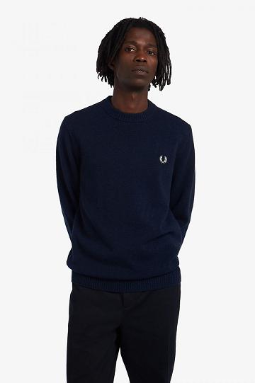 Dark Grey Fred Perry Tipped Crew Neck Jumper Men's Knitwear | PH 1325JPQJ